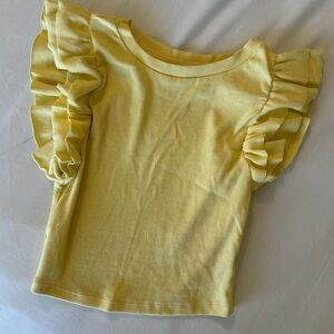 Zara Yellow Ruffle Sleeve Tank Top